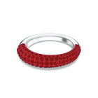 Tigris ring, Red, Rhodium plated
